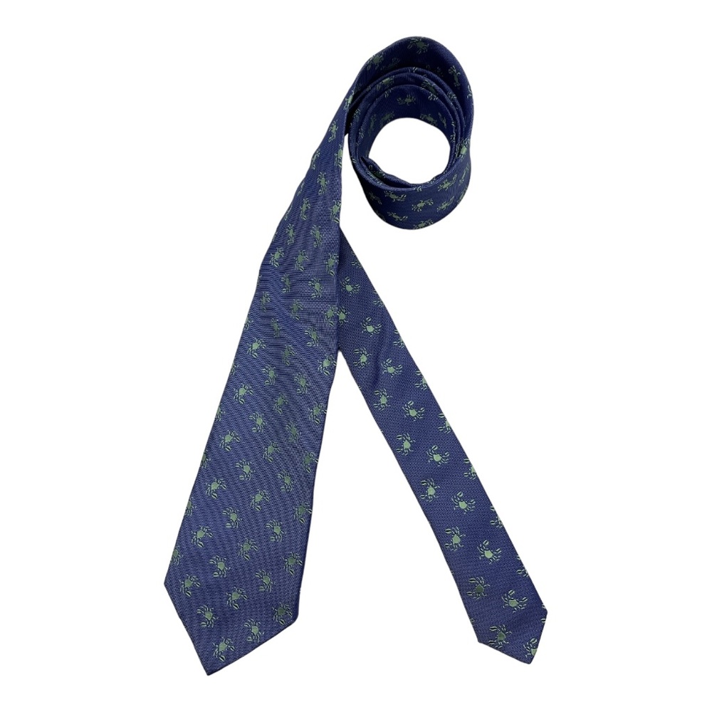 ETRO Blue Crab Silk LUXURY Tie ITALY